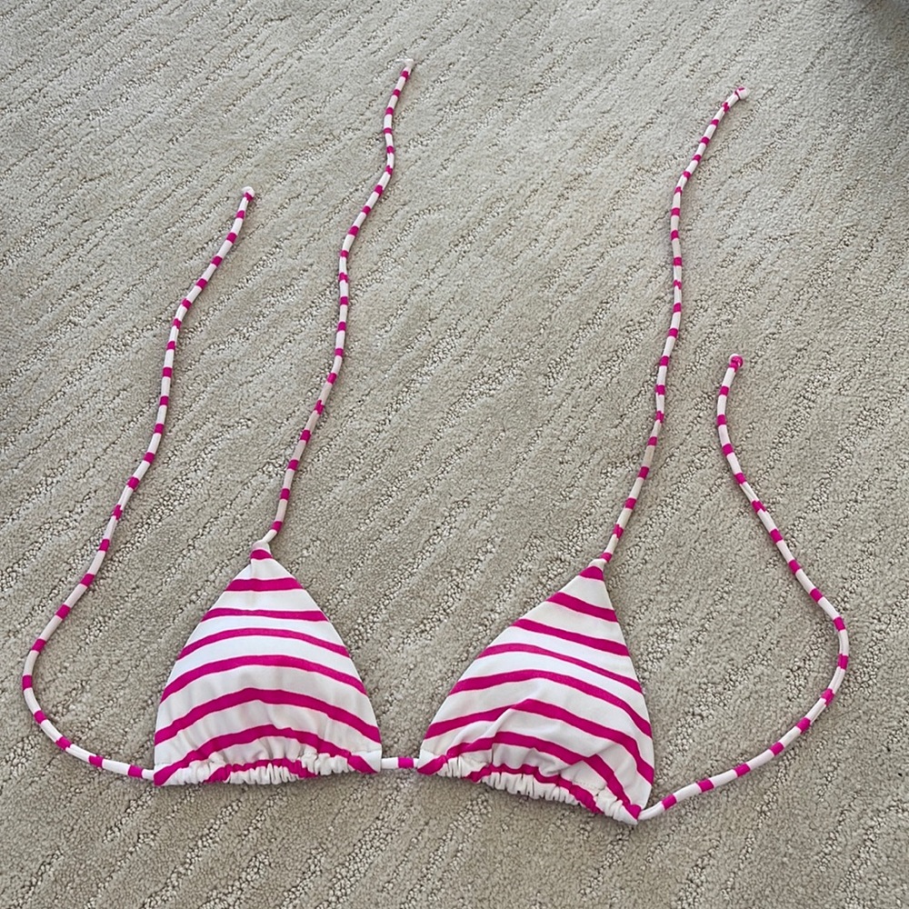Pink & White Stripped Victoria’s Secret Bikini Top